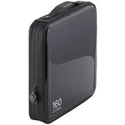 CD/DVDケース セミハード ファスナー付 160枚入 ブラック CCD-H160BK