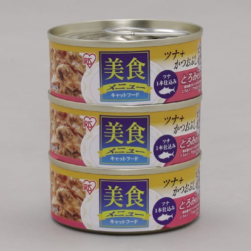 美食メニュー3Pツナ一本仕込み かつおぶし入りとろみ仕立て [猫用 キャットフード 70g×3]