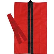 カラー不織布ロングハッピ 子供用 赤 S(ハチマキ付) 001167