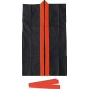 ロングハッピ不織布 黒(赤襟)J(ハチマキ付) 001553