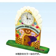 木彫卓上時計 アラーム付 白 005086