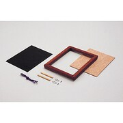 ポリエステル製アートガラス中 木製額縁セット 013564