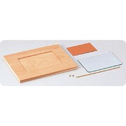 木彫鏡額（桂）小 鏡付 030582