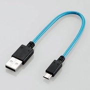 スマートフォン用 microUSBケーブル 2A出力 0.2m カラフル ブルー MPA-AMBCL2A02BU