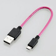 スマートフォン用 microUSBケーブル 2A出力 0.2m カラフル ピンク MPA-AMBCL2A02PN