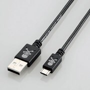 スマートフォン用 microUSBケーブル 2A出力 1.2m カラフル ブラック MPA-AMBCL2A12BK