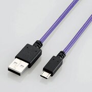 スマートフォン用 microUSBケーブル 2A出力 1.2m カラフル パープル MPA-AMBCL2A12PU