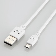 スマートフォン用 microUSBケーブル 2A出力 1.2m カラフル ホワイト MPA-AMBCL2A12WH