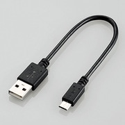 スマートフォン用 microUSBケーブル 充電専用 2A出力 0.2m スリム ブラック MPA-AMBCX2A02BK