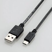 スマートフォン用 microUSBケーブル 充電専用 2A出力 0.8m スリム ブラック MPA-AMBCX2A08BK