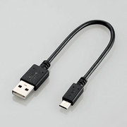 スマートフォン用 microUSBケーブル 2A出力 0.2m スリム ブラック MPA-AMBX2A02BK
