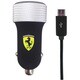 FERRARI DC2.1A充電USBアダプターwith Microケーブル ブラック FERUCC2UMI BL
