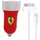 FERRARI DC2.1A充電USBアダプターwith iphone5&4sケーブル レッド FERUCC2UAP RE