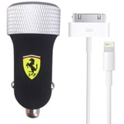 FERRARI DC2.1A充電USBアダプターwith iphone5&4sケーブル ブラック FERUCC2UAP BL