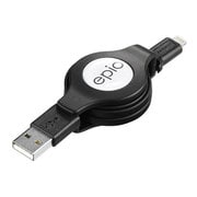 巻き取り式 Lightningコネクター対応USBケーブル 黒 ISCB-LR100K