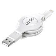 巻き取り式 Lightningコネクター対応USBケーブル 白 ISCB-LR100W