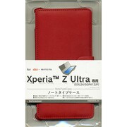 0583SOL24 [Xperia Z Ultra SOL24用 ノートブックケース 手帳型 レザー調 合皮 レッド]