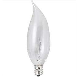 白熱電球 曲がりシャンデリア球 E12口金 110V 25W形 32mm径 クリア C32E12110V25WC 曲がり
