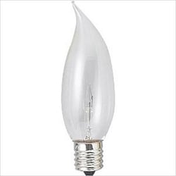 白熱電球 曲がりシャンデリア球 E17口金 100～110V 40W形 32mm径 クリア C32E17100110V40WC 曲がり