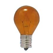 白熱電球 ミニランプ E17口金 100～110V 25W形 35mm径 耐熱透明染 アンバー S35E17100110V25WA 耐熱