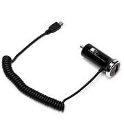 microUSB+USBポート付DC充電器ブラック PG-2DCMU03BK