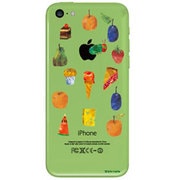 iP5C はらぺこあおむしケース たくさんのたべもの [iPhone 5c専用ケース]