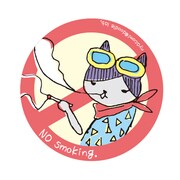 Doodleステッカーにゃこみ禁煙･大 STL033