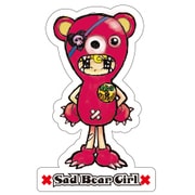 DoodleステッカーSadBearGirl･小 STS005