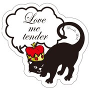 Doodleステッカー吹き出し黒猫王冠 STS007