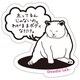 Doodleステッカー吹き出し白猫デブ STS009