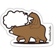 Doodleステッカー吹き出しクマ STS014