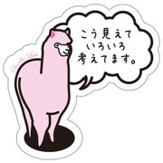 Doodleステッカー吹き出しアルパカピンク STS016