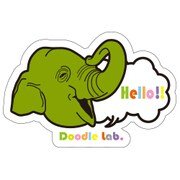 Doodleステッカー吹き出しゾウ STS020
