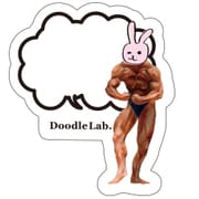 Doodleステッカー吹き出しマッチョ STS026
