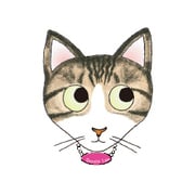 Doodleステッカー猫顔ネックレス･小 STS041