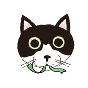 Doodleステッカー猫顔リボン･小 STS043