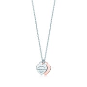 TIFFANY RTT ダブルハート ペンダント ミニ 16in SS/RUBEDO 30872533