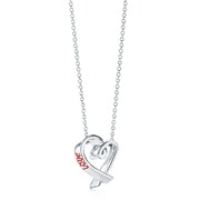 TIFFANY ラヴィングハートレッドエナメルペンダント SM/16in 25935543