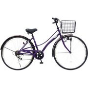 シティサイクル 軽快車 ノーパンクタイヤ 27型 外装6段変速 パープル CHM-CC276BE-SP