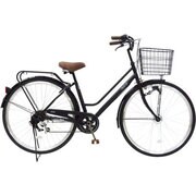 ノーパンクタイヤ ファミリーサイクル 軽快車 6段変速 オートライト FN-CC276W-HD ブラック