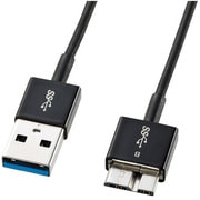 USB3.0対応マイクロケーブル 超極細タイプ 0.5m ブラック KU30-AMCSS05