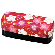 布貼スリムコンパクト弁当 モダン梅 赤 50846