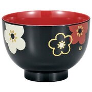 汁椀 黒華文様梅 55330