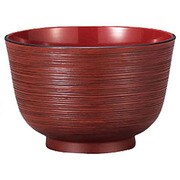 はけ目汁椀 木目レッド 55401