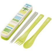 カチャカチャ音が鳴らないトリオセット お箸とスプーン＆フォークのセット Trend Line トレンドライン グリーン TAC1トレンドラインGR音のならないスリムトリオセット