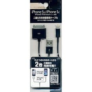 二股USB充電専用ケーブル ライトニング+Dock ブラック KYCB003