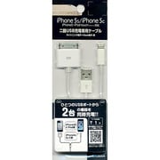 二股USB充電専用ケーブル ライトニング+Dock ホワイト KYCB004