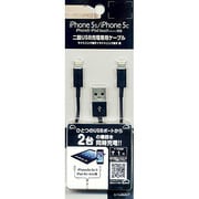 二股USB充電専用ケーブル ライトニング+ ライトニング ブラック KYCB007