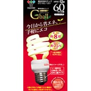 電球形蛍光灯 E26口金 3波長形電球色 D15形(12W) Gball Evo EFD15EL/12EVE261PC