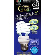 電球形蛍光灯 E26口金 3波長形昼光色 D15形(12W) Gball Evo EFD15ED/12EVE261PC